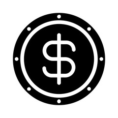 Coin Icon Glyph Style