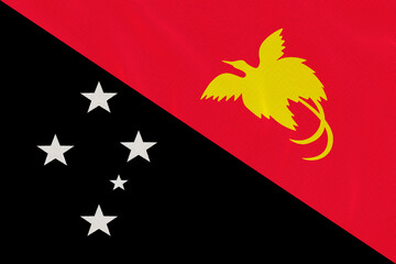 National flag  of Papua New Guinea. Background  with flag  of Papua New Guinea