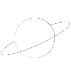 Saturn shape vector illustration in thin line design