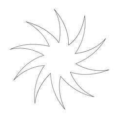 Spiral shape vector illustration in thin line design