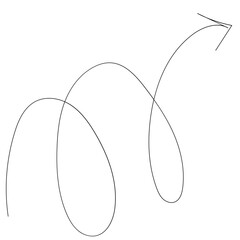 Twisted arrow vector illustration in thin line design