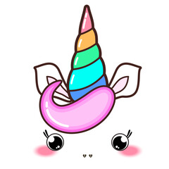 Kawaii cute unicorn horn, funny colorful  cartoon.