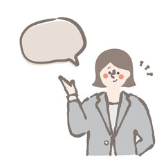 ビジネス　女性　吹き出し　イラスト