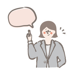 ビジネス　女性　吹き出し　イラスト