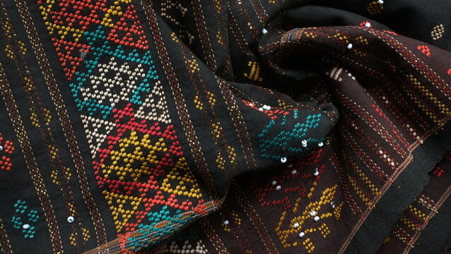 Texture of traditional Indonesian woven called "ulos"