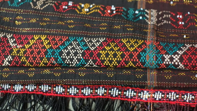 Texture of traditional Indonesian woven called "ulos"