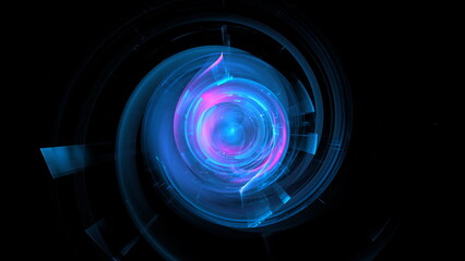 Digital technologies, cloud computing, digital future, information transfer. Abstract technology big data background concept. Motion of digital data flow. 3d illustration