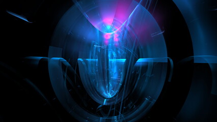 Digital technologies, cloud computing, digital future, information transfer. Abstract technology big data background concept. Motion of digital data flow. 3d illustration