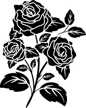 recommend clip art: bloom flower floral rose silhouette black 