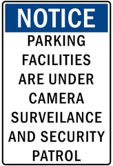 Parking lot sign and labels