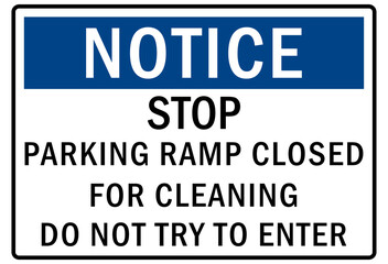 Obraz premium Parking lot sign and labels