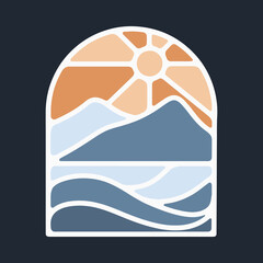 Mountains and summer graphic illustration vector art t-shirt design