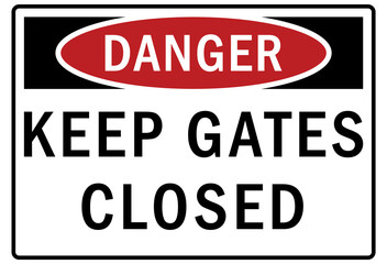 Gate sign and labels