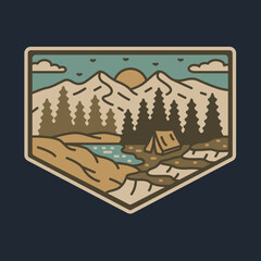Camping and beauty nature graphic illustration vector art t-shirt design