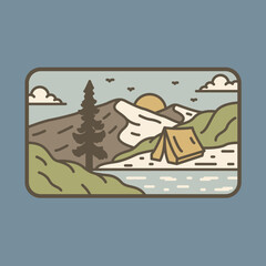Camping and beauty nature graphic illustration vector art t-shirt design