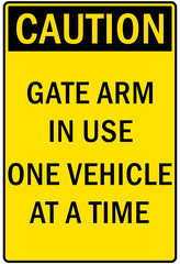 Gate sign and labels