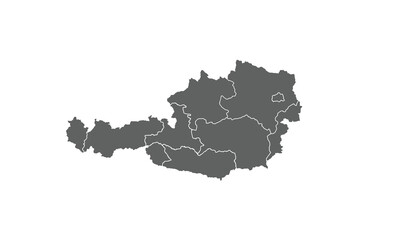 Austria map isolated on white background.for annual infographics report website layout