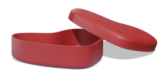 love valentine's gift plastic box with open lid for placing product item in 3d rendering icon