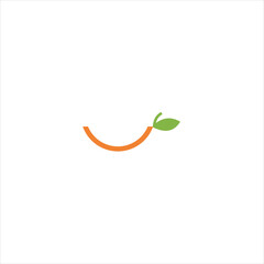 Orange  vector template logo in a modern style, on a white background. 