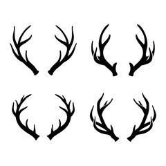 Deer horn illustration vector bundle