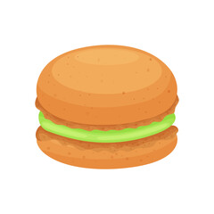 Macaroon with cream, cream with matcha tea, dessert, food clipart