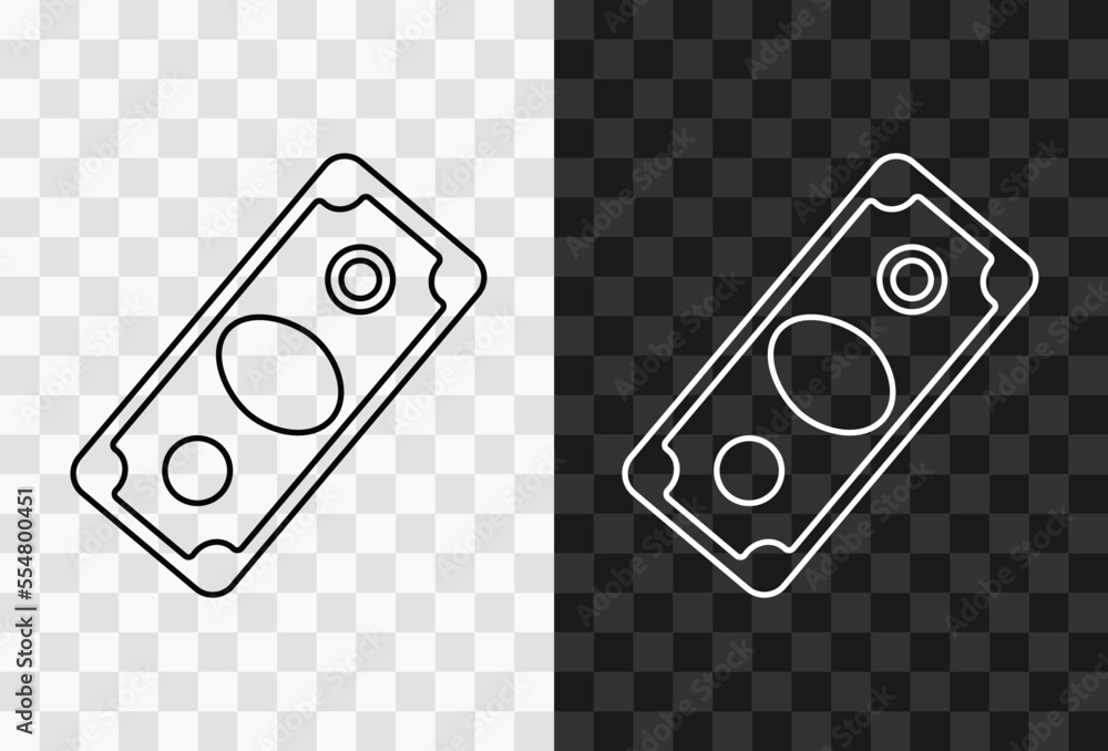 Poster dollar, high quality vector editable line icon. money outline icon isolated on dark and light transp