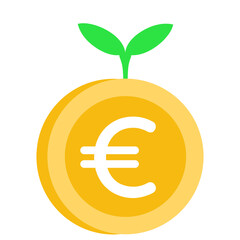 Euro coin icon, currency symbol for economic theme