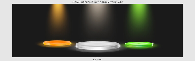 Realistic empty 3D podium product display mockup template with copy space vector illustration