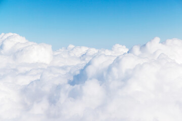 Sunny clouds and sky from airplane