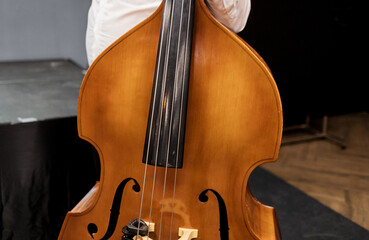 Double Bass close up.