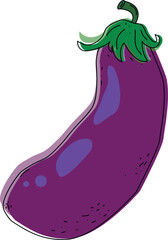 Eggplant vegetable, vector icon vegetable