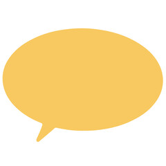 Yellow speech bubble vector illustration in flat color design