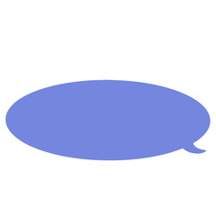 Blue speech bubble vector illustration in flat color design