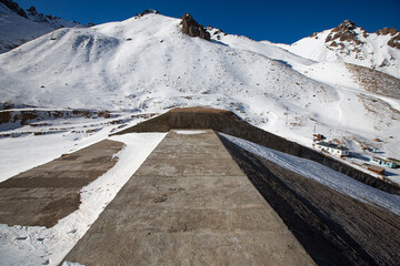 Winter snow mountain peak travel