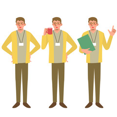 オフィスで働く若い男性