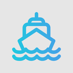 Ship icon in gradient style about travel, use for website mobile app presentation