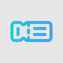 Ticket icon in gradient style about travel, use for website mobile app presentation