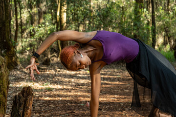 woman practicing yoga