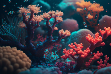 Fototapeta na wymiar Beautiful Corals colorful, Close up view of coral reef, Wallpaper graphic design background