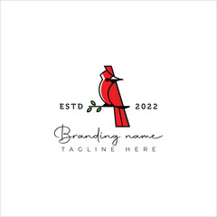 Cardinal Bird Vector Logo Template