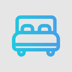 Double bed icon in gradient style about travel, use for website mobile app presentation