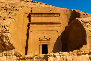 Saudi Arabia, Medina Province, Al Ula, Ancient tomb in Mada?In Salih
