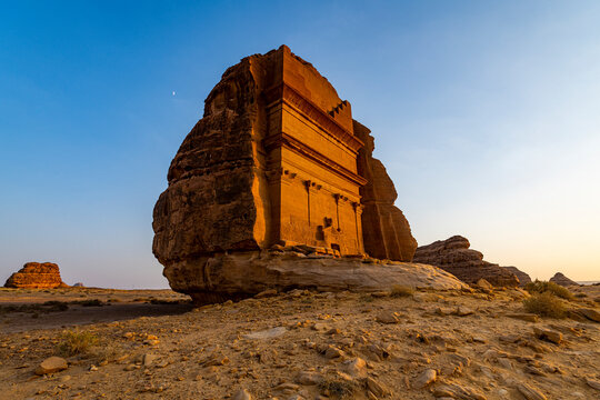 Saudi Arabia, Medina Province, Al Ula, Qasr Al-Farid tomb in Mada?In Salih