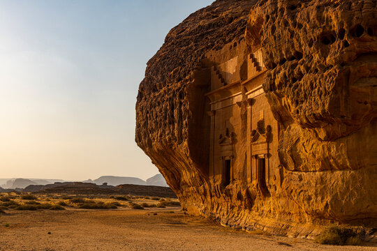 Saudi Arabia, Medina Province, Al Ula, Ancient tomb in Mada?In Salih