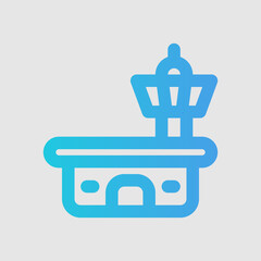 Airport icon in gradient style about travel, use for website mobile app presentation