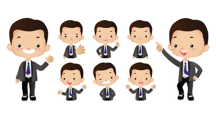 Fototapeta premium Cute business people set