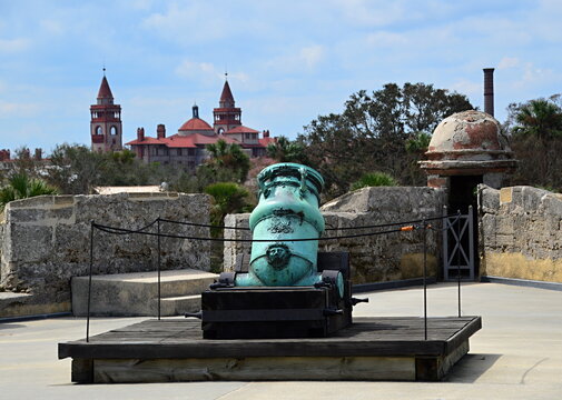 Historical Canon in the Fort in the Old Town of St. Augustine, Florida
