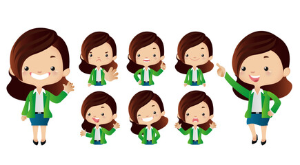 Cute business people set