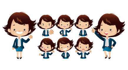 Cute business people set