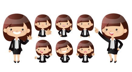 Cute business people set